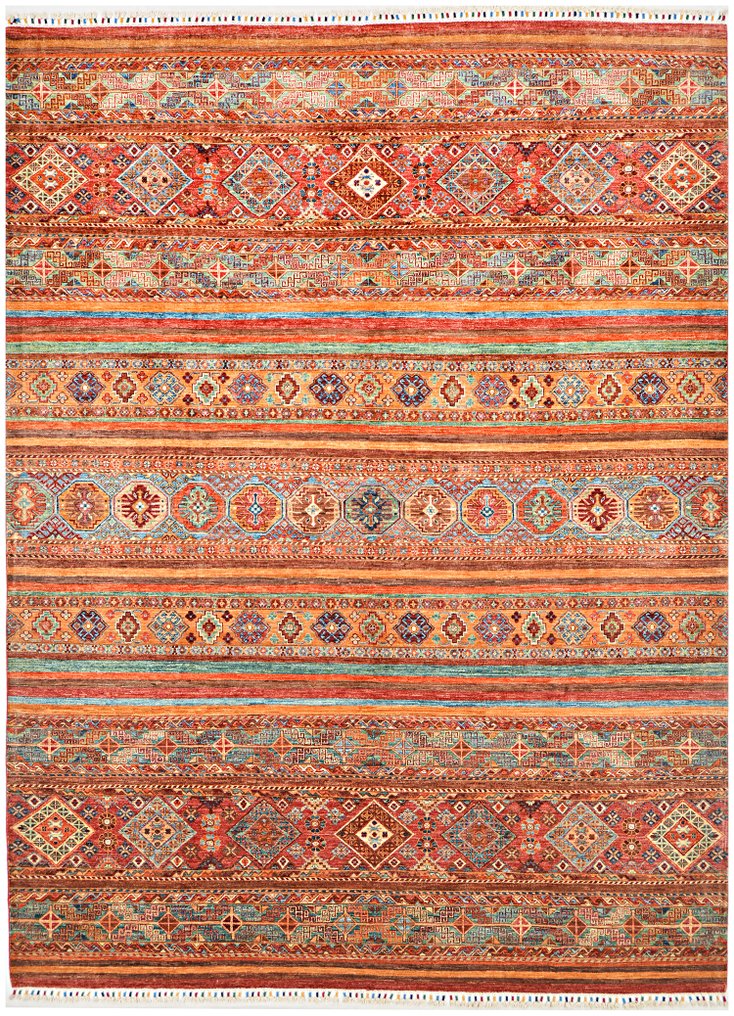 Afghan, Ziegler Kazak, Stor Samarkand Ariana teppe Høy kvalitet Håndknyttet Premium ull - Teppe - 365 cm - 275 cm - Ny håndlaget designertepppe #1.0