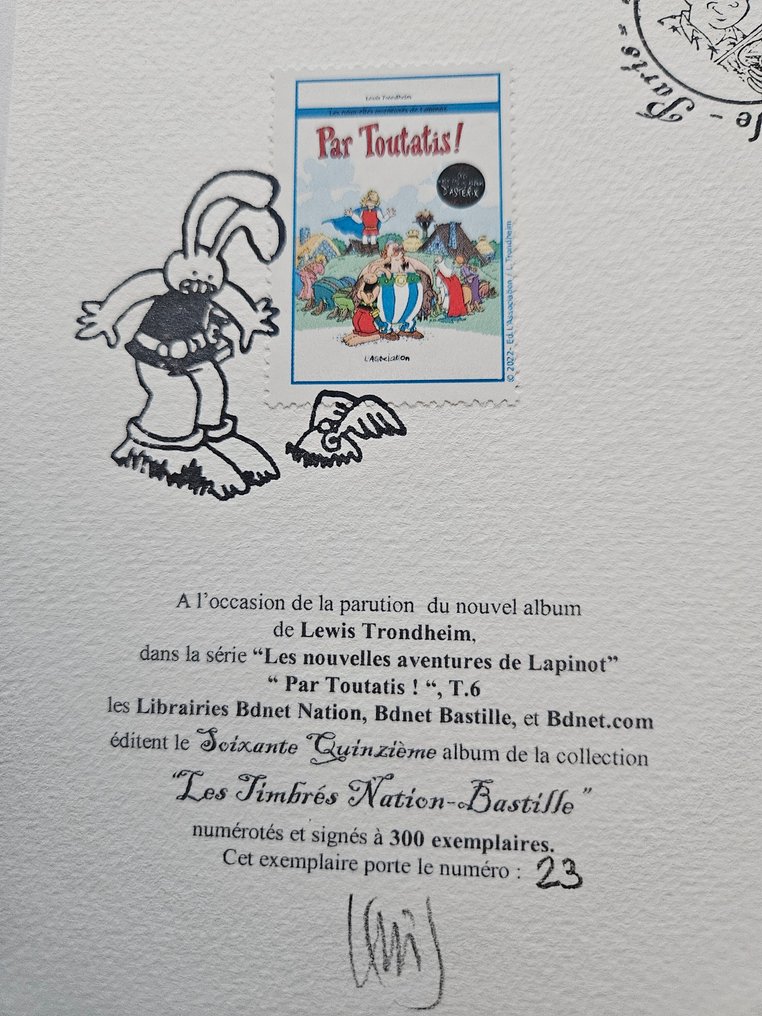 Les Nouvelles aventures de Lapinot T6 + timbre de la Nation - C - 1 Album - Edizione limitata - 2022 #1.0