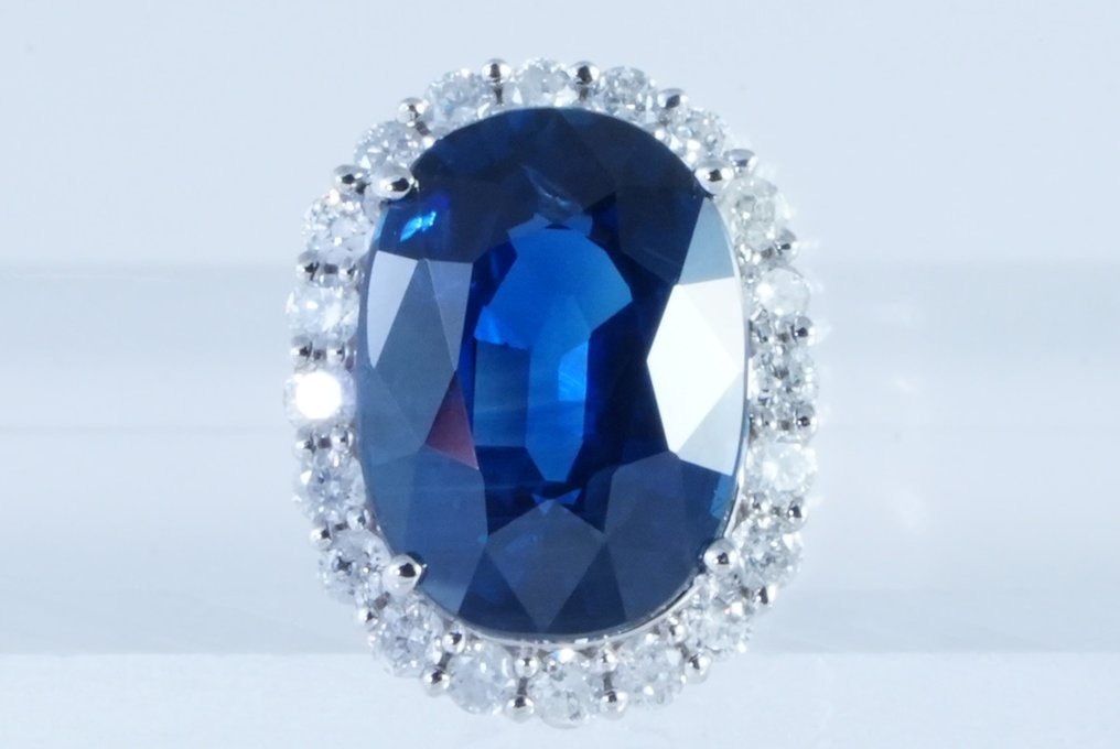 沒有保留價 - 墜飾 鉑金 -  2.07ct. tw. 藍寶石 - 鉆石 #1.0