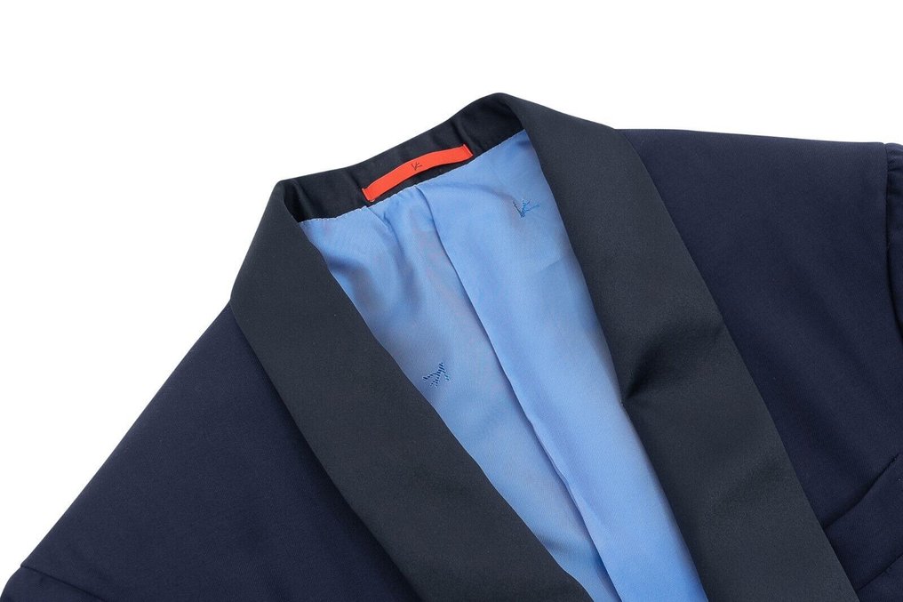 ISAIA NAPOLI RRP 5200€ Blue Navy Tuxedo Jacket Shawl Collar Wool 8R - 50 IT - Blazer - Neuf avec étiquette #3.2