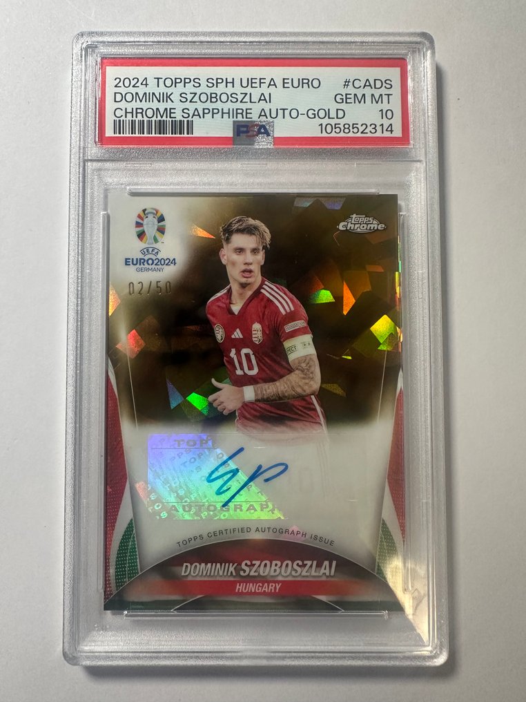 2023/24 Topps Chrome Sapphire Euro 2024 Dominik Szoboszlai Auto /49 - PSA 10 Graded card #1.0