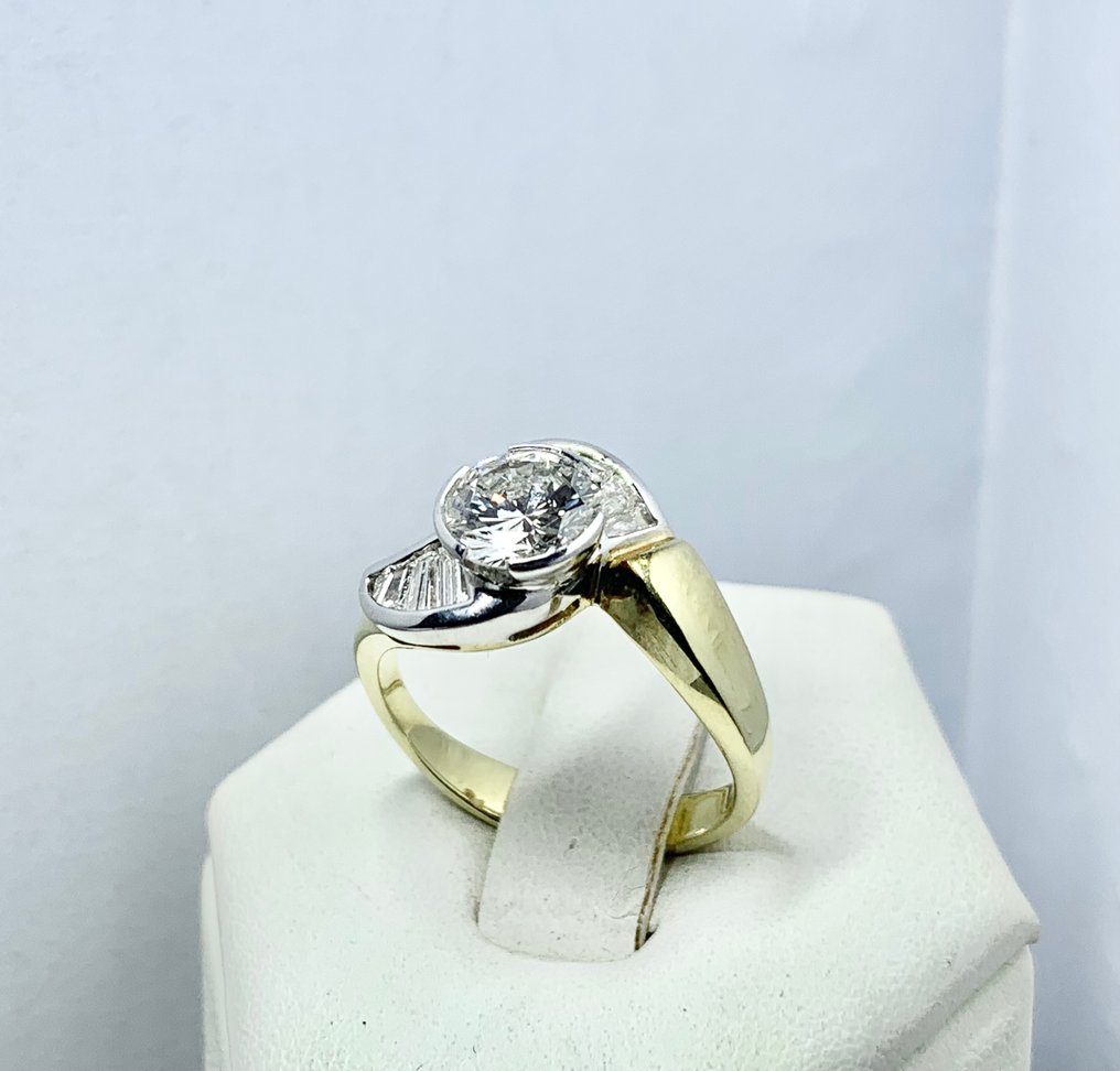 Δαχτυλίδι αρραβώνων - 18 καράτια Λευκός χρυσός, Κίτρινο χρυσό - 1.40ct. tw. Διαμάντι (Φυσικό) - Υπέροχο δαχτυλίδι αρραβώνων. #2.1