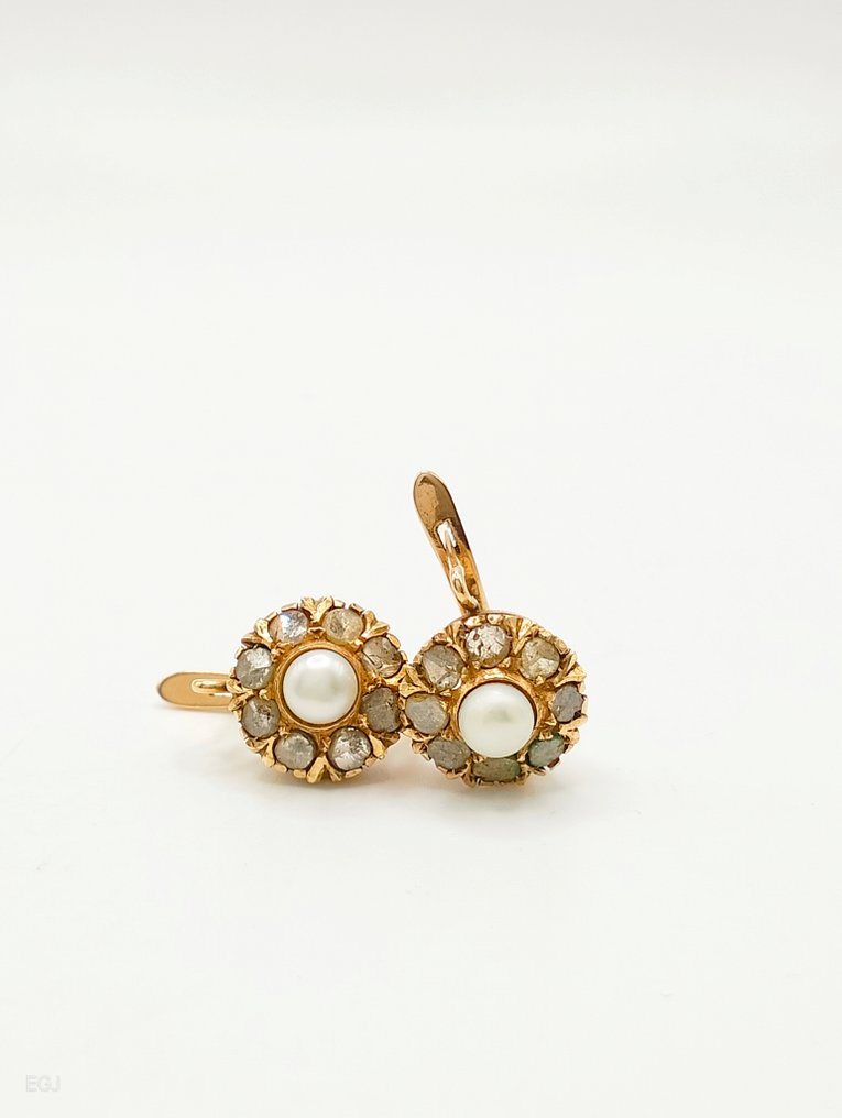 Kaulakoru - 14 kt. Ruusukulta Helmi - Timantti #1.0