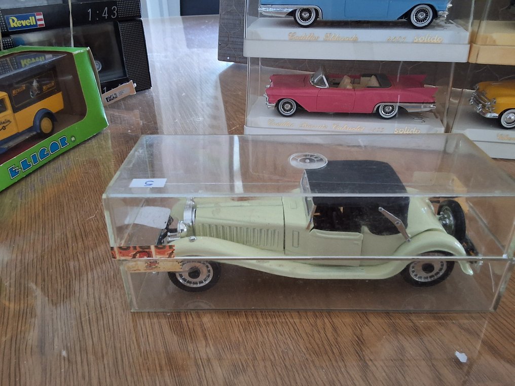 Solido, Elicor 1:43 - Model car (6) - Cadillac Eldorado; Cadillac Biarritz Cabriolet; Hispano Suiza; Citroën C4F Michelin (box van); - Scale 1:43 #4.3