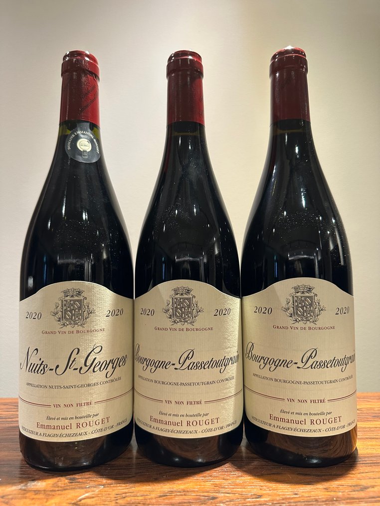 2020 Emmanuel Rouget Nuits-St-Georges & x 2 Bourgogne-Passetoutgrain - Burgundy - 3 Bottles (0.75L) #1.0
