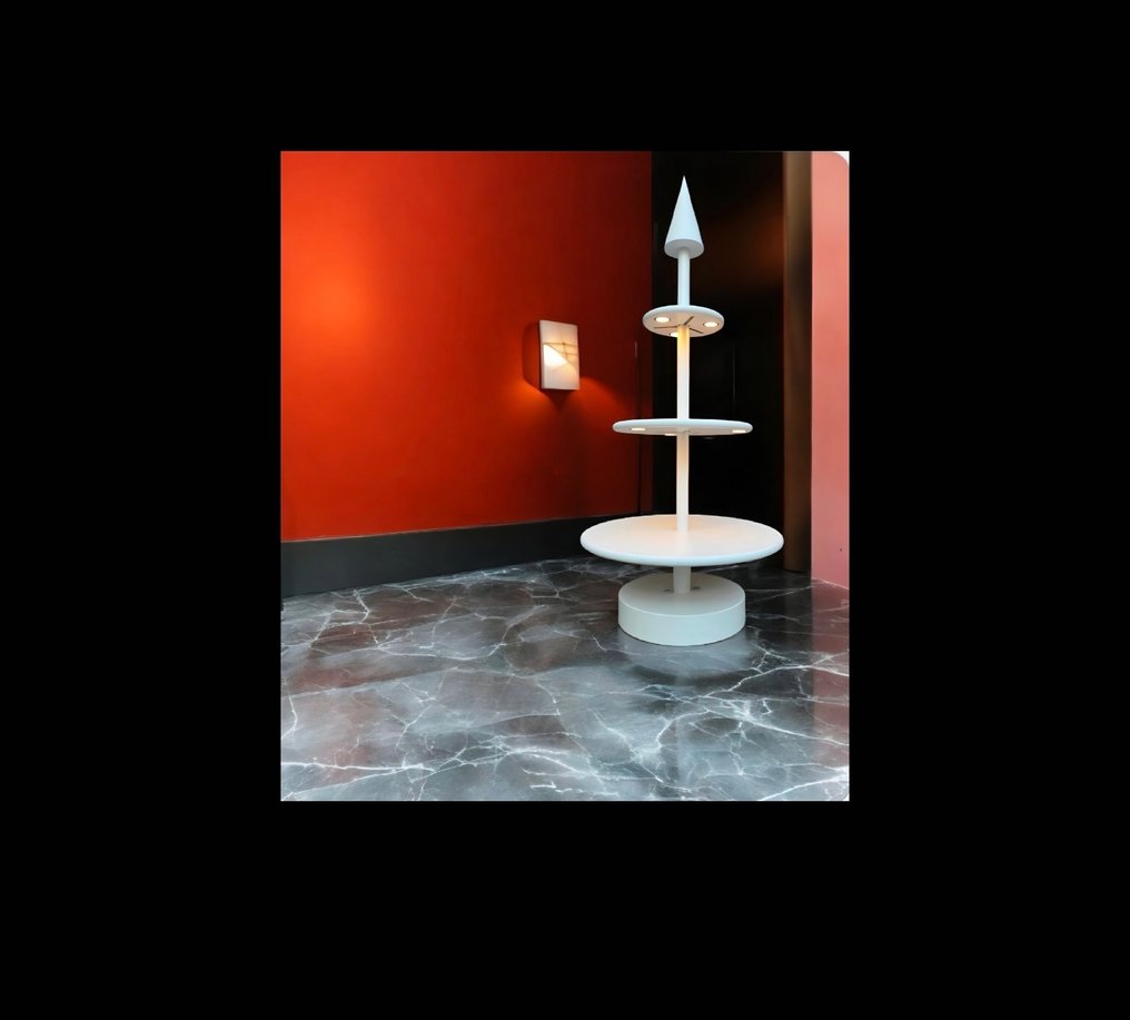 Fontana Arte - 落地灯 - 漆面木材, 铝 - 灯具原型 #2.1