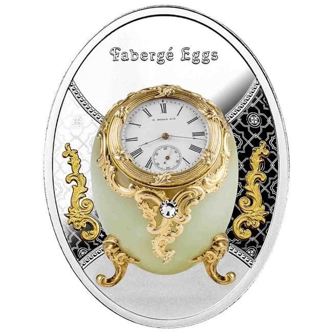 Niue. 1 Dollar 2023 Egg With Watch Faberge Eggs Series Silver Coin #1.0