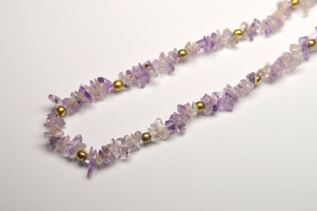 Ametist - Mărgele de ametist curat mov deschis și argint 925. - Colier - 35,1g #1.0