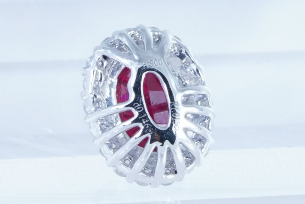 χωρίς τιμή ασφαλείας - Κρεμαστό κόσμημα Πλατίνα -  1.15ct. tw. Ρουμπίνι - Διαμάντι - Εξαιρετική ποιότητα χρώματος #4.3