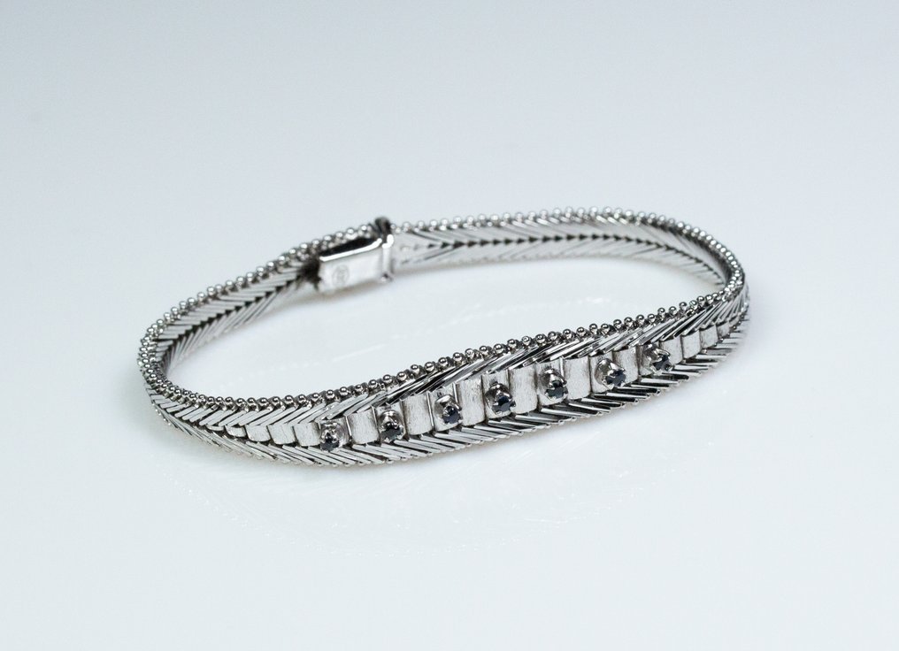 χωρίς τιμή ασφαλείας - Βραχιόλι 835 ασήμι - 0,20 καράτια σάπιρ #3.2