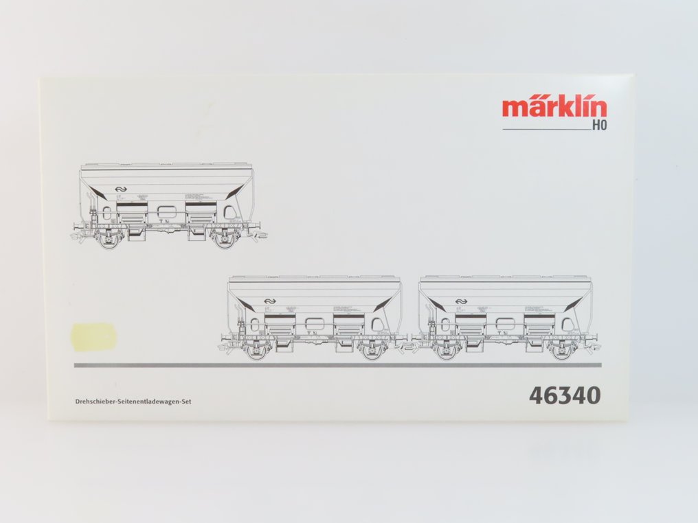 Märklin H0 - 46340 - Modelltog godsvogn-sett (1) - 3-delte godsvognsett med 2-akslede under/selvlossere - NS #3.2