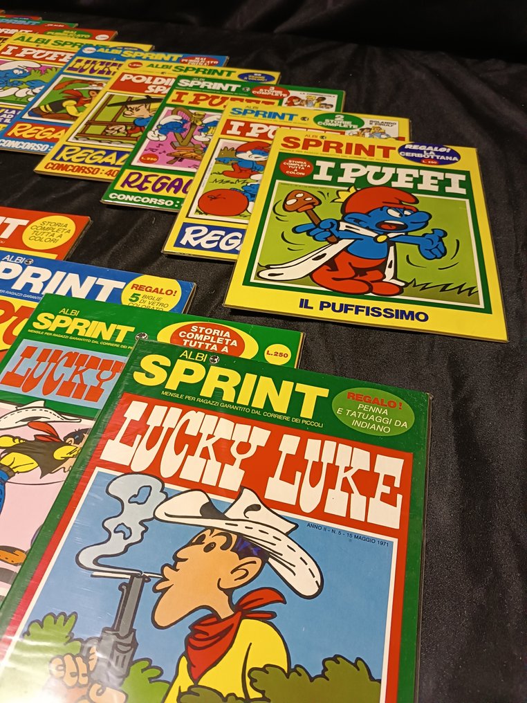 Serie miste - Serie Completa 19 Albi Sprint – I Puffi, Lucky Luke, Poldino, L’Ombra – Anni ’70/’80 - 19 comics collection #4.3