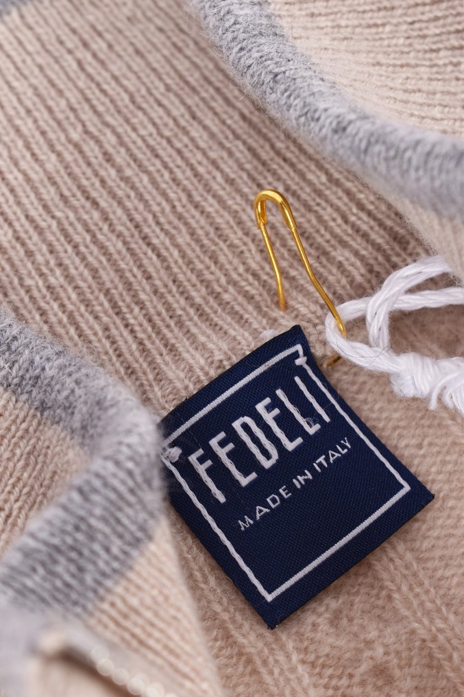 Fedeli - cashmere kabeltrui half zip - 50/M - No reserve price - 毛衣 - New with tags #4.3