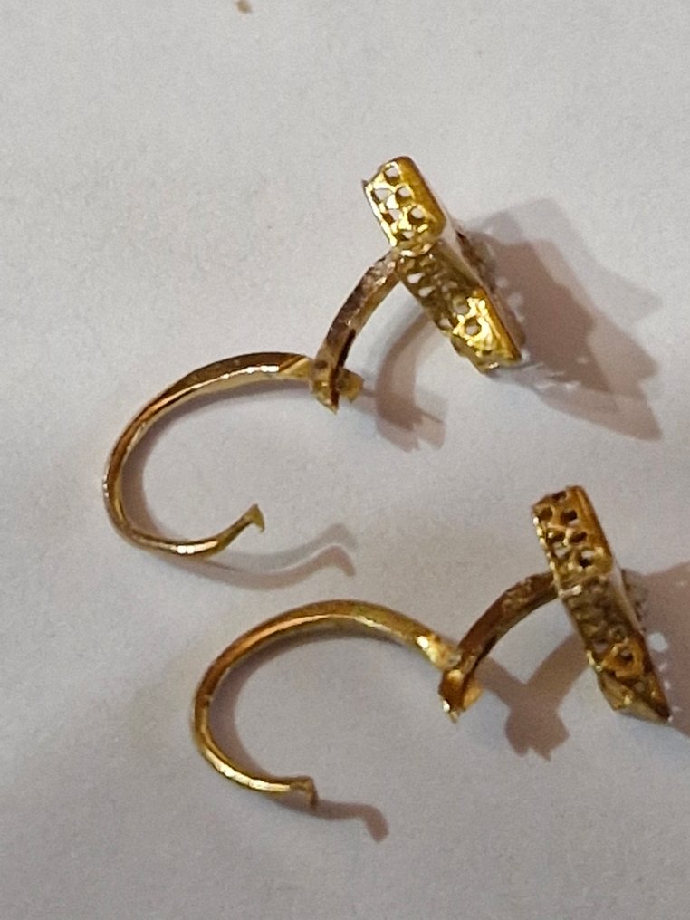 Nincs minimálár - Drop fülbevaló - 18 kt. Sárga arany Gyöngy - Dormeuses Napoléon III #3.2