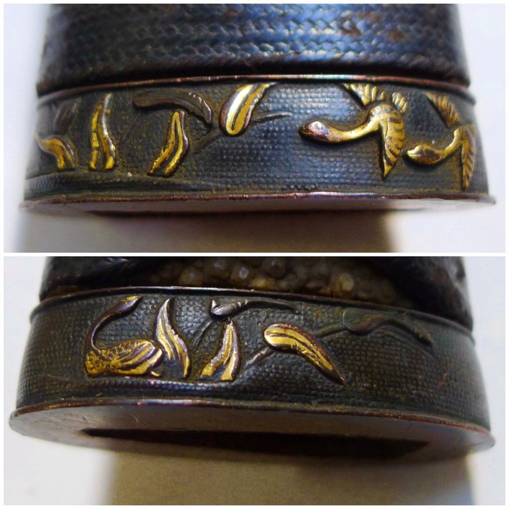 美丽的飞翔的鹤，雾叶图案的柄 - 日本 - 江戶時代（1600-1868） #1.0