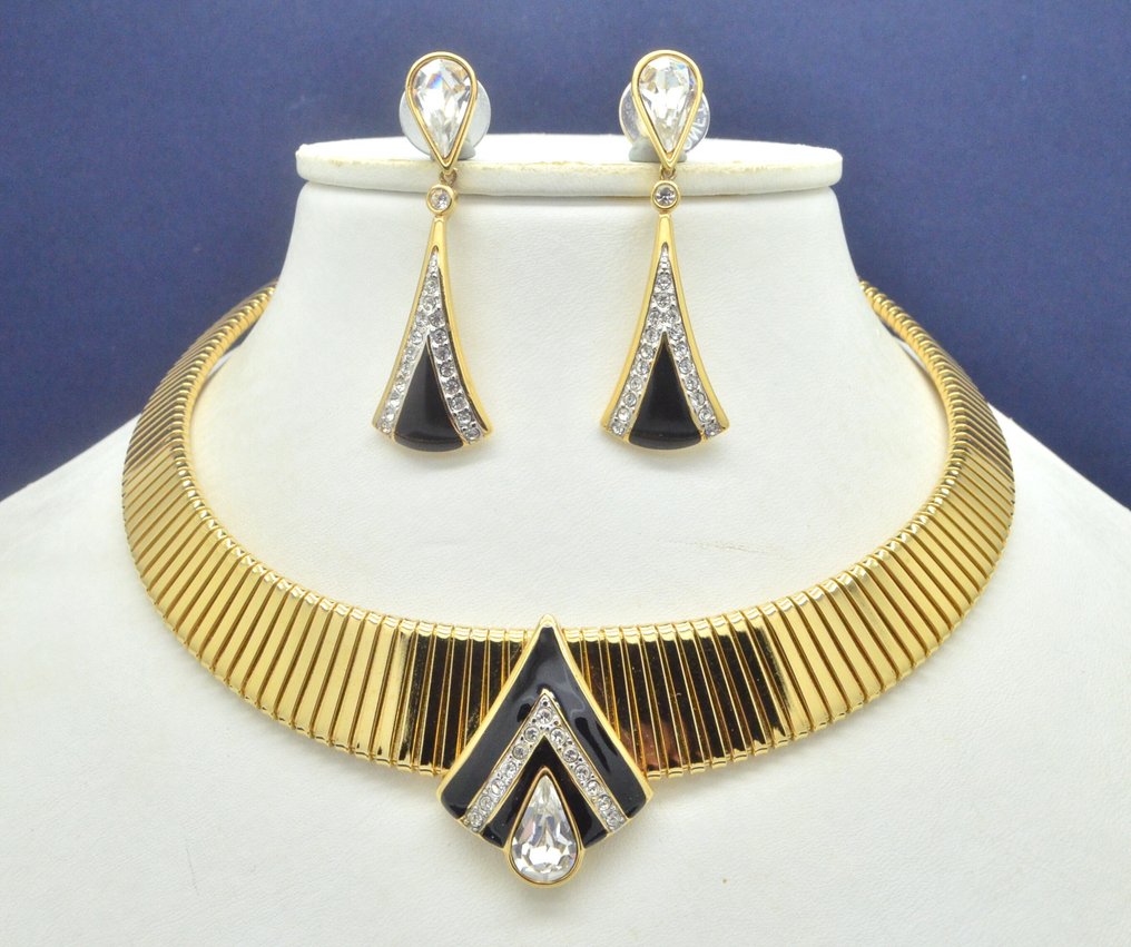 Other brand - 复古 Monet 艺术装饰风格启发的22克拉镀金水晶耳环 & - 頸鏈 #1.0