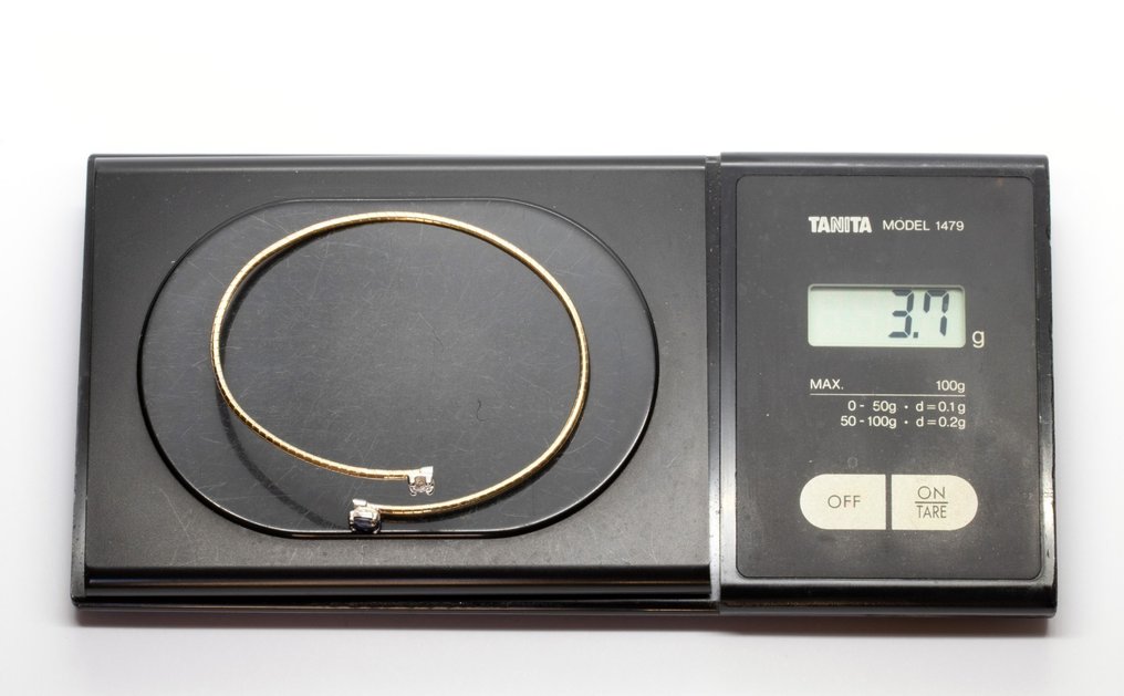 手镯 - 18K包金 白金, 黄金 - 0.49ct. tw. 钻石 (天然) - 蓝宝石 #1.0