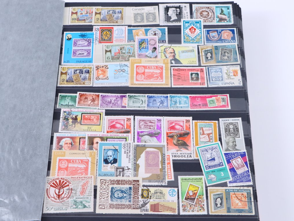 Mondo - Tema: francobollo su francobollo in album di raccolta #1.0