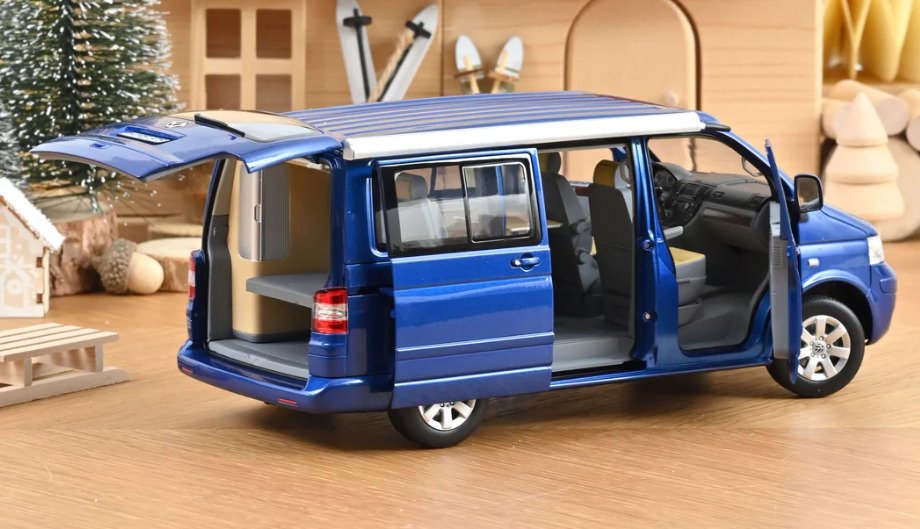 Norev 1:18 - Modellbil - Volkswagen T5 Multivan California – 2003 - Blauw metallic - Begrenset utgave! #4.3