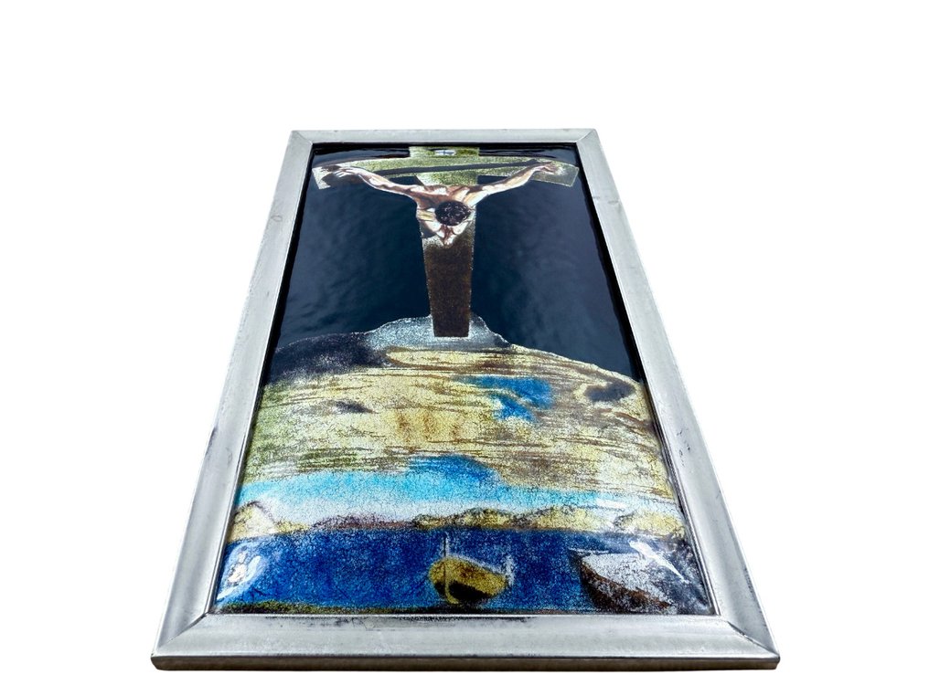 Salvador Dalí (after) - Christ of Saint John of the Cross (1951) - Enamel plate - Surrealism, 50 x 41 cm. - Enamel #2.1