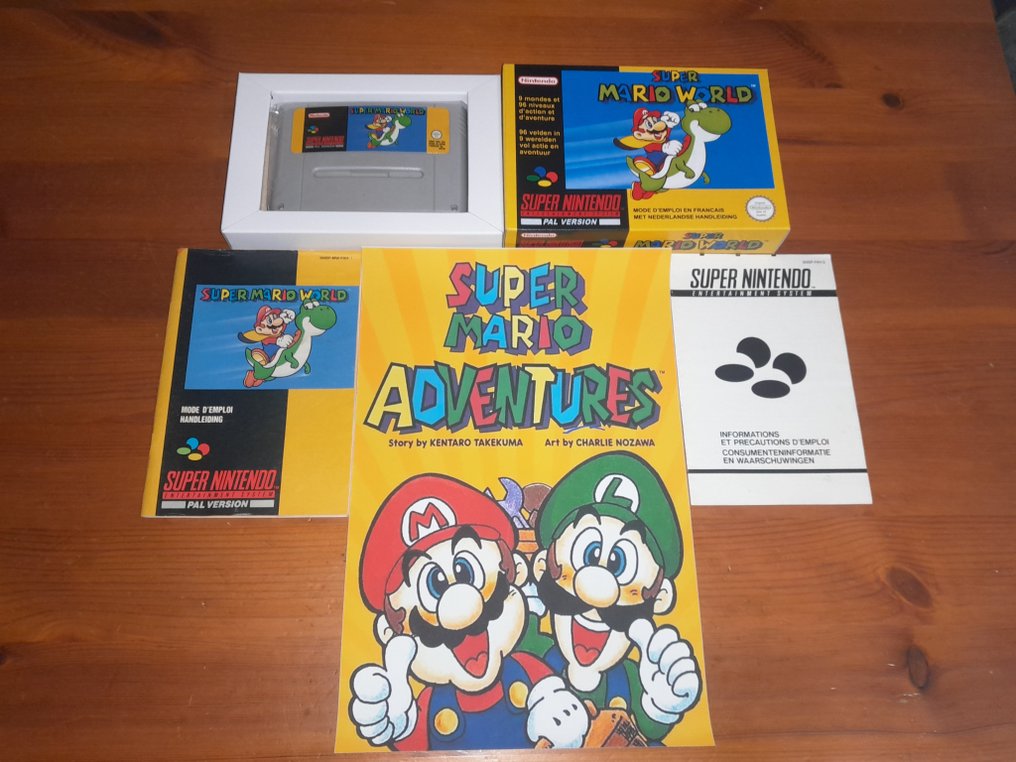 Nintendo - Snes - Super Mario World Originale Super Nintendo (SNES) in versione PAL - Video game - With reprobox #1.0