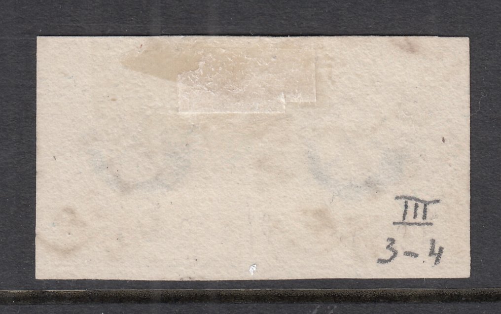 Netherlands 1852 - King William III, pair plate III 3-4 with semicircular Heusden B - NVPH 1 #1.0