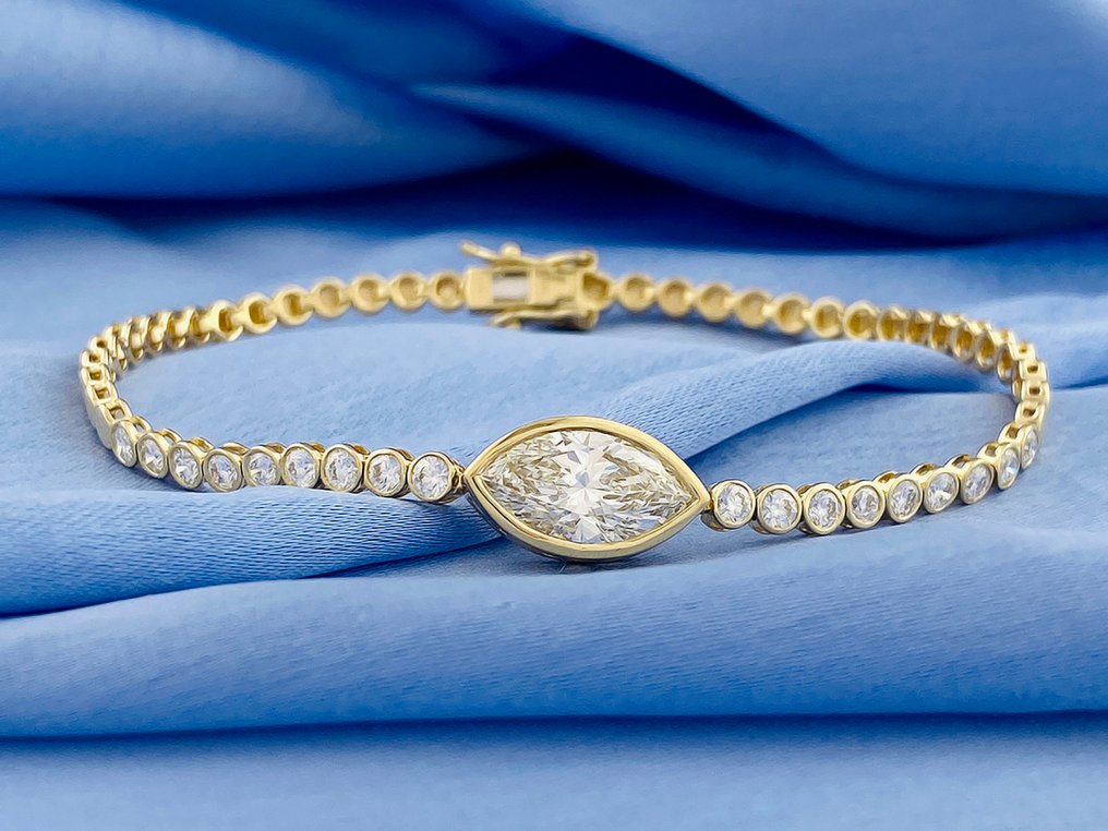Bracelet - 14 kt. Yellow gold -  3.02ct. tw. Diamond (Lab-grown) - Diamond #3.2