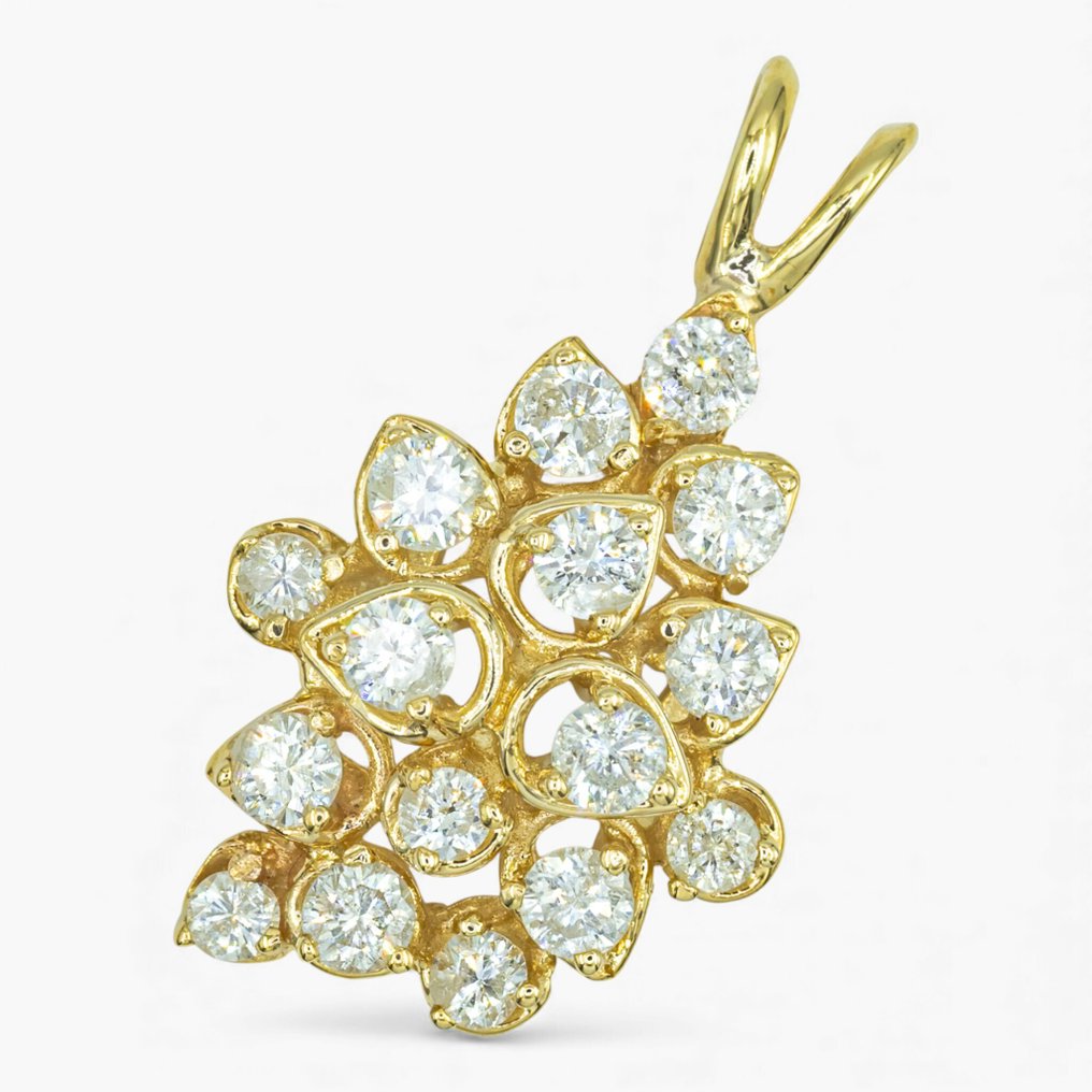 没有保留价 - 吊坠 - 14K包金 人力资源开发, 黄金 - 0.90ct. tw. 钻石 (天然) #1.0