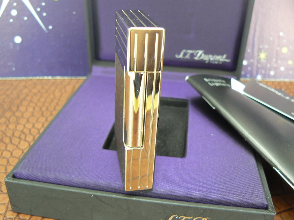 S.T. Dupont - Line 2 - Taschenfeuerzeug - Plaqué Palladium & Leder #2.1