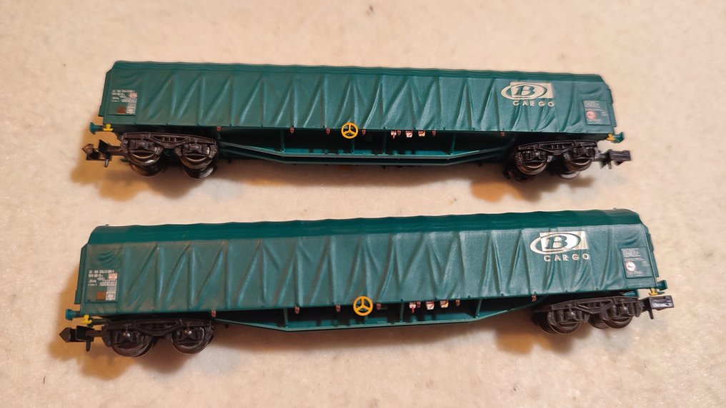 Minitrix N - 15277-14 - Pienoisjunaradan tavaravaunusetti (2) - BDZh, NMBS #1.0