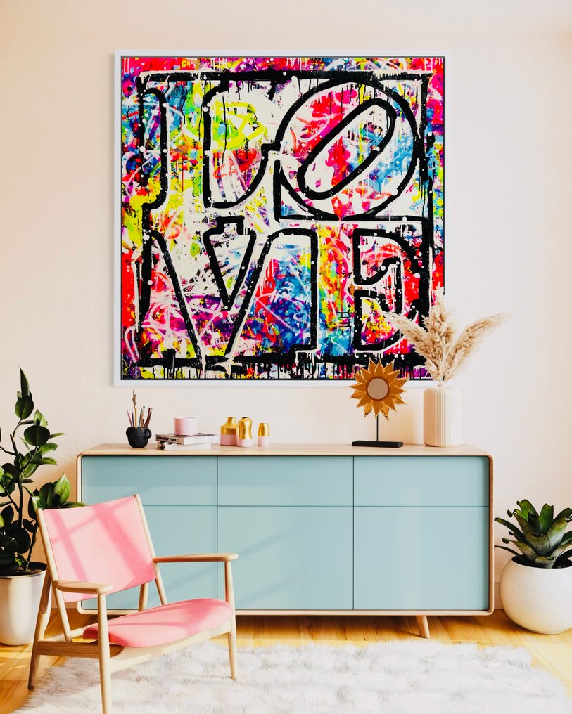 Mikko - Love On Graffiti Background - XL (No reserve price!) #2.1