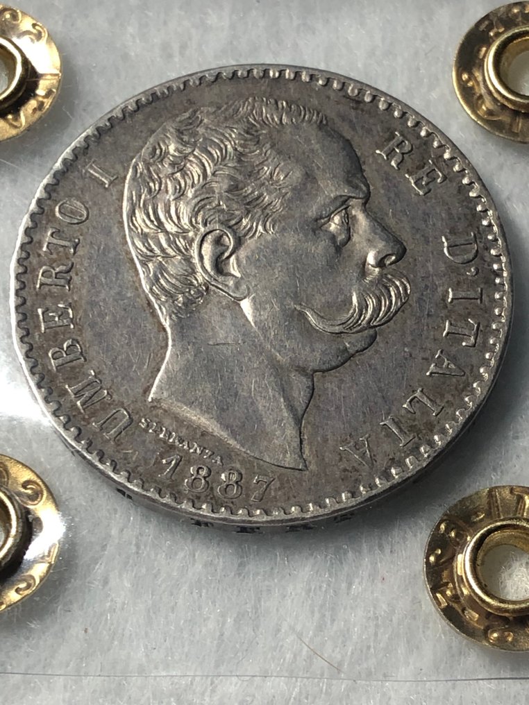 義大利王國 Umberto I. 2 Lire 1887  (沒有保留價) #4.3