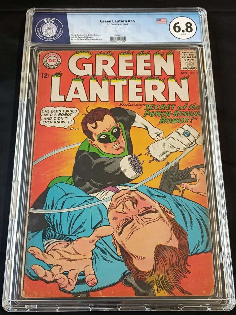 Green Lantern (Vol. 2) #36 - EGC 6.8 - Secret of the Power-Ringed Robot! - 1 Graded comic - Erstausgabe - 1965 #1.0