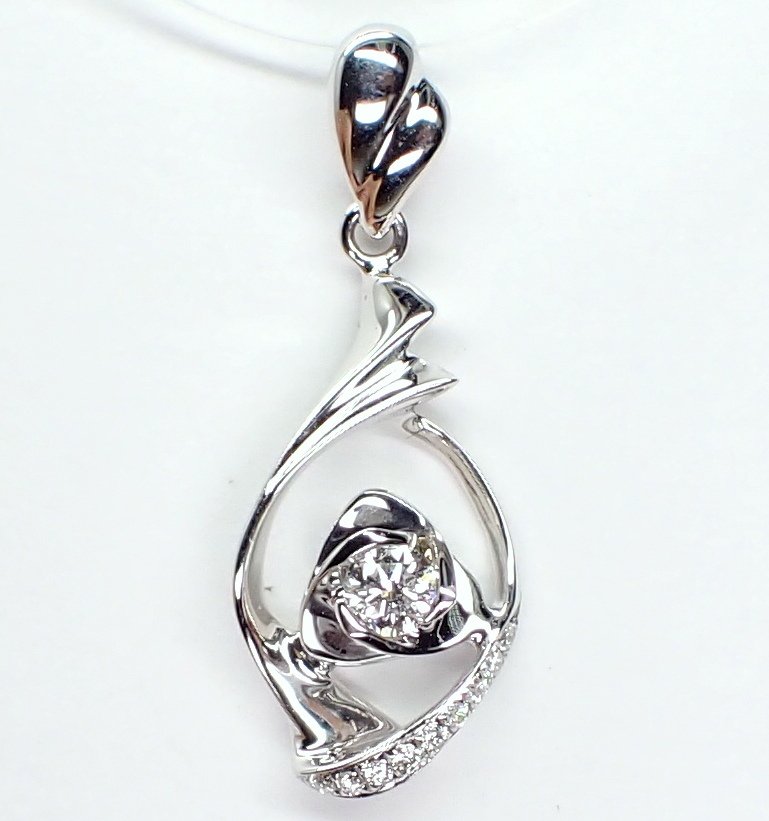 χωρίς τιμή ασφαλείας - Κρεμαστό κόσμημα - 18 καράτια Λευκός χρυσός - 0.09ct. tw. Διαμάντι (Φυσικό) - Διαμάντι - Χωρίς ελάχιστη τιμή #1.0