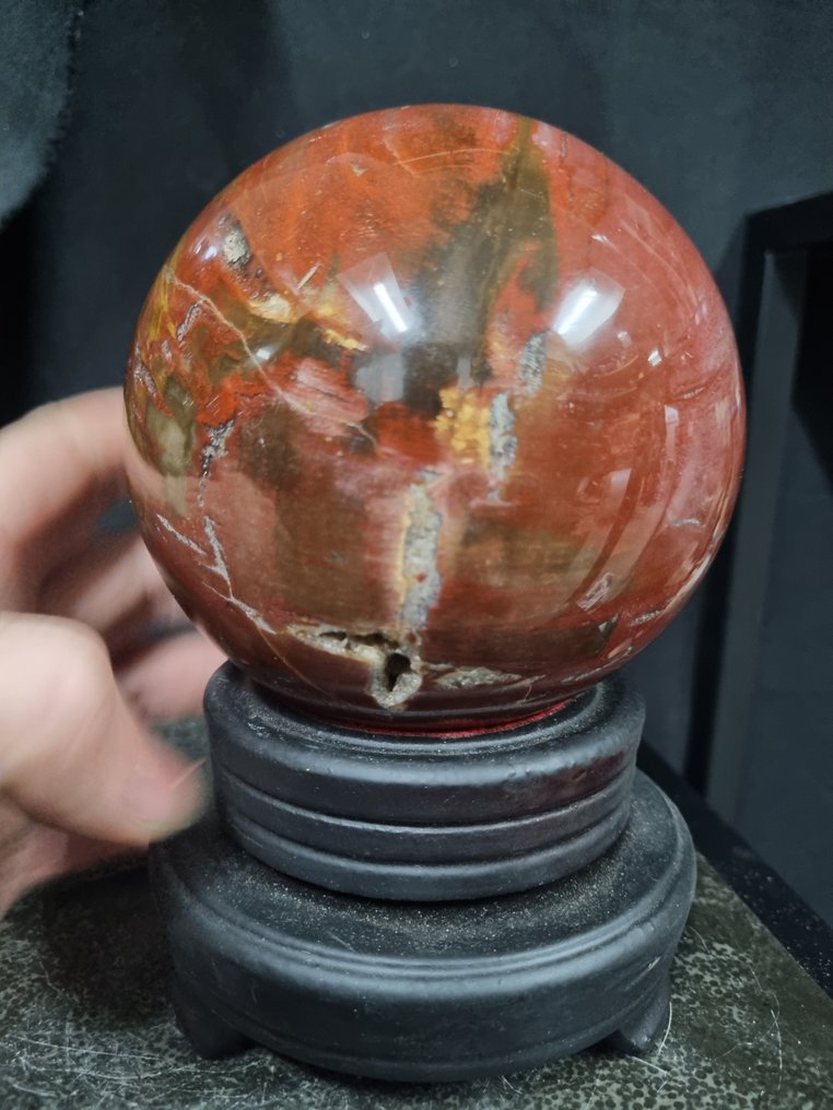 HQ - Stor forstenet trækugle med krystaller Friform - Højde: 112 mm- 2060 g #3.2