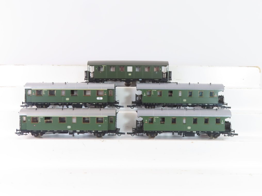 Roco H0 - 4203A/44201/44212/44865 - 模型客運火車 (5) - 5辆 'Donderbus' 乘客车厢，一等舱、二等舱及一/二等混合舱 - DB #1.0