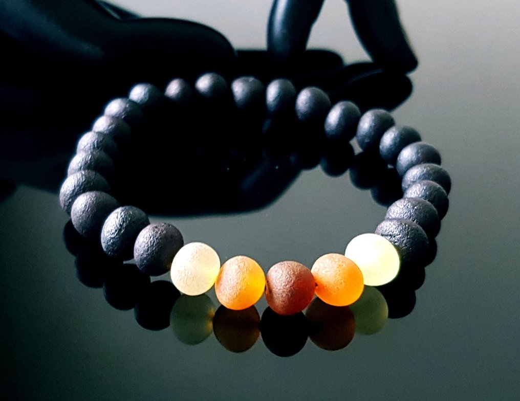 Amber 稀有原生态天然波罗的海琥珀男女通用手链- 8 g #1.0