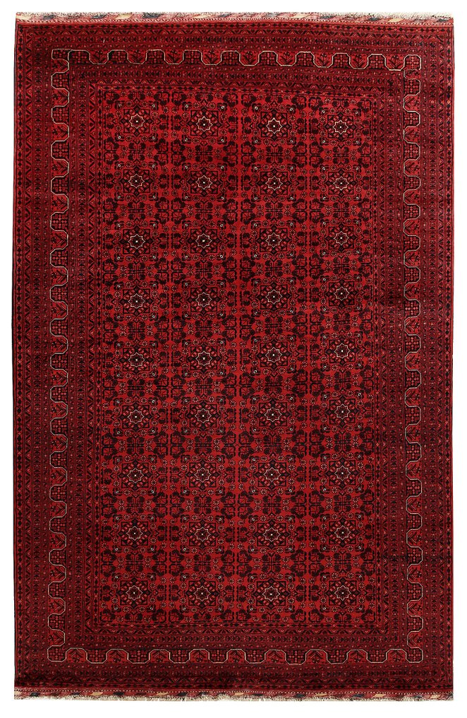 Afghan, Traditionelt håndknyttet Khal Mohammadi tæppe, fin kvalitet, rød uld - Tæppe - 300 cm - 200 cm - Ægte håndlavet tæppe #1.0