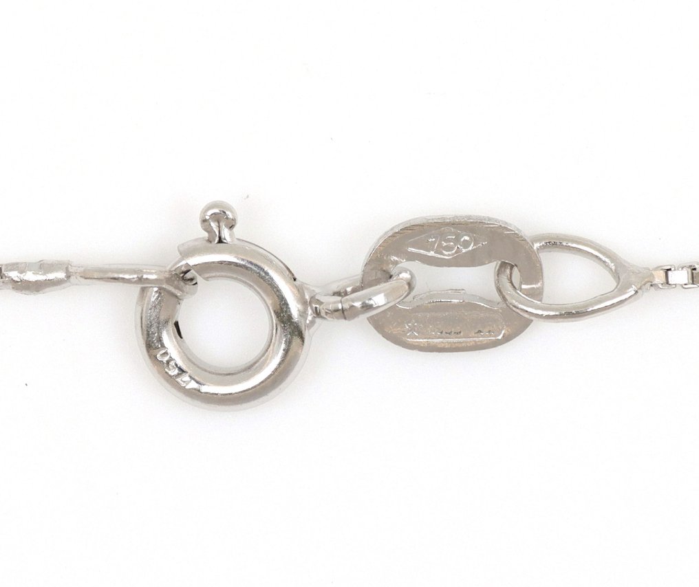 Sans prix de réserve - Collier avec pendentif - 18 carats Or blanc -  0.50ct. tw. Rubis - Diamant #3.2