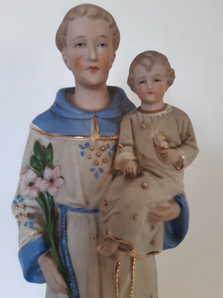 Statue, Antonius met kind - 30 cm - Porcelain #1.0