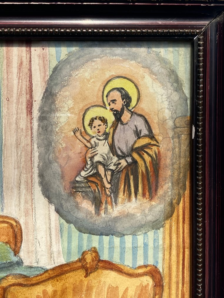 Antik Ex voto - Andagtsmaleri - 1930-1940 - Efter Guds nåde  #1.0