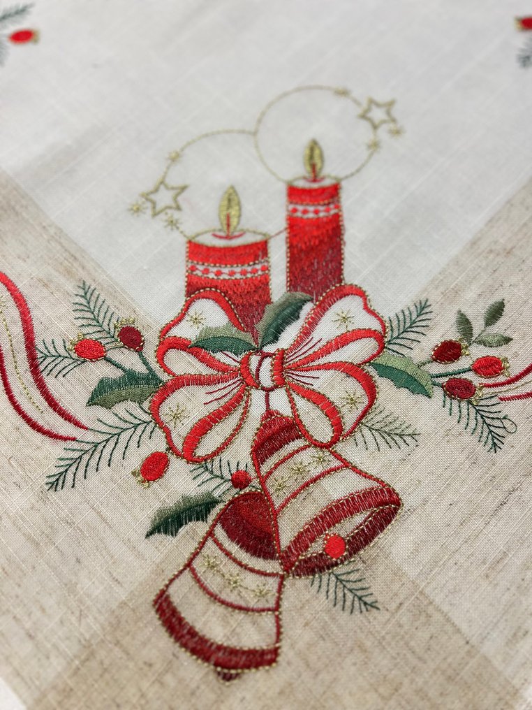 Διακοσμητικό - Υπέροχη χριστουγεννιάτικη διακόσμηση τραπεζιού. - Βαμβάκι #1.0