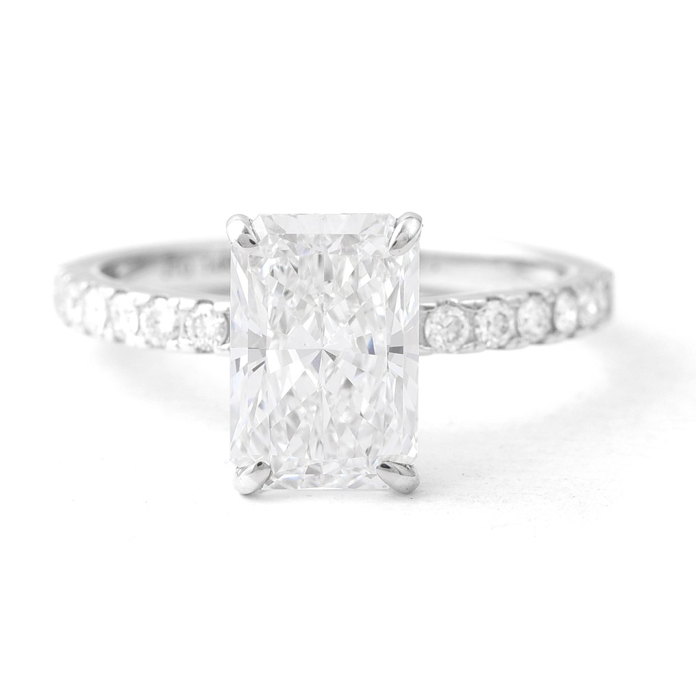 Ingen mindstepris - Ring - 14 karat Hvidguld - 2.83ct. tw. Diamant (Laboratoriedyrket) - Diamant #1.0