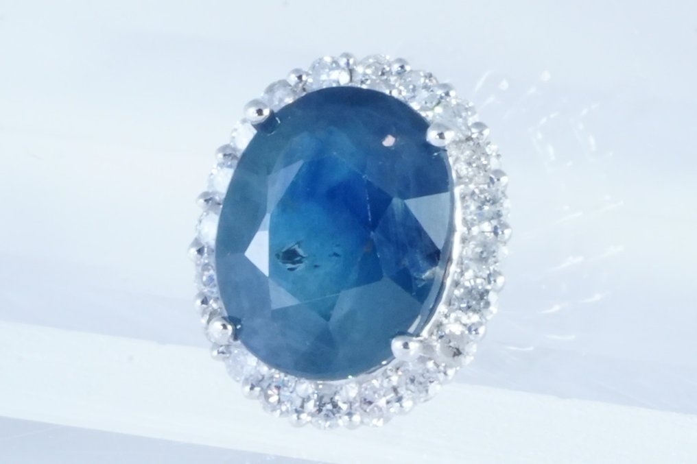 沒有保留價 - 墜飾 鉑金 -  2.12ct. tw. 藍寶石 - 鉆石 #3.2