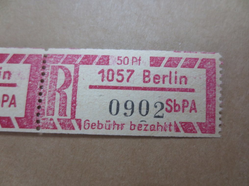 RDT 1967 - Marchi di iscrizione DDR, variante rara in coppia - Michel 1Cx1057 #3.2