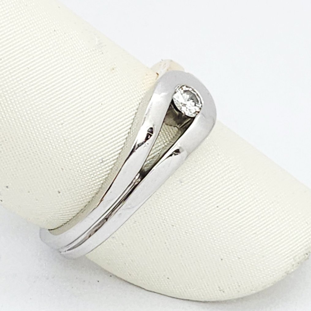 Gyűrű - 18 kt. Sárga arany, Fehér arany -  0.15ct. tw. Gyémánt (Természetes)  #1.0