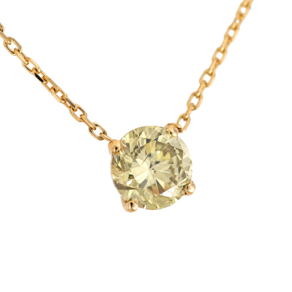 沒有保留價 - 吊墜頸鏈 - 14 克拉 黃金 -  1.03ct. tw. 黃色 鉆石 (天然彩色) #3.2