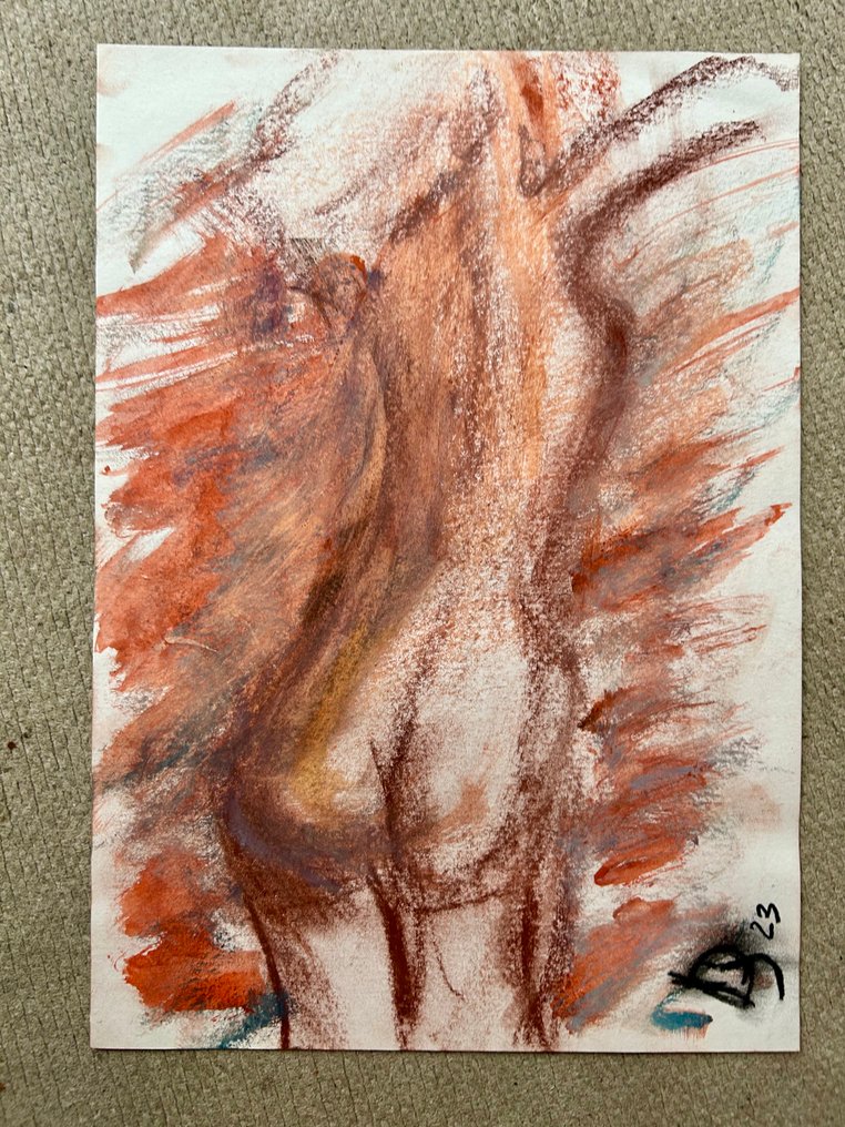 Julien Danaux Artdanaux - Sanguine nue de dos #1.0