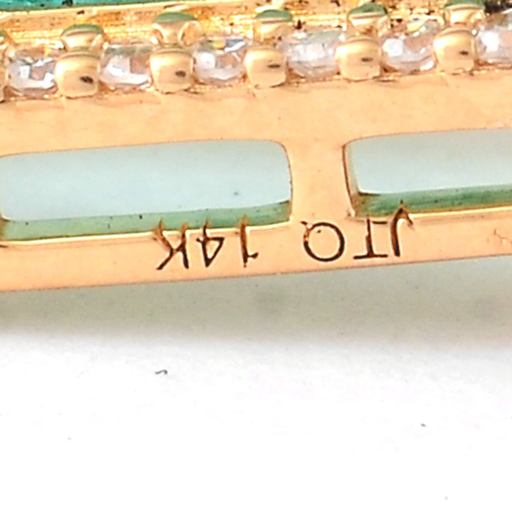 Sans prix de réserve - Pendentif - 14 carats Or jaune - 1.55ct. tw. Émeraude - Diamant #4.3