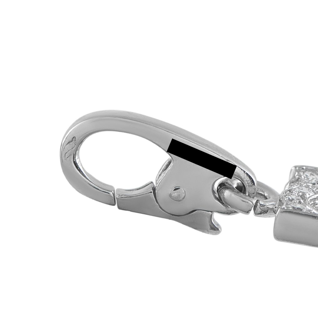 Cartier - Κρεμαστό κόσμημα - 18 καράτια Λευκός χρυσός, CARTIER Double C ασημένιο χρυσό 18K με διαμάντια charm. #4.3